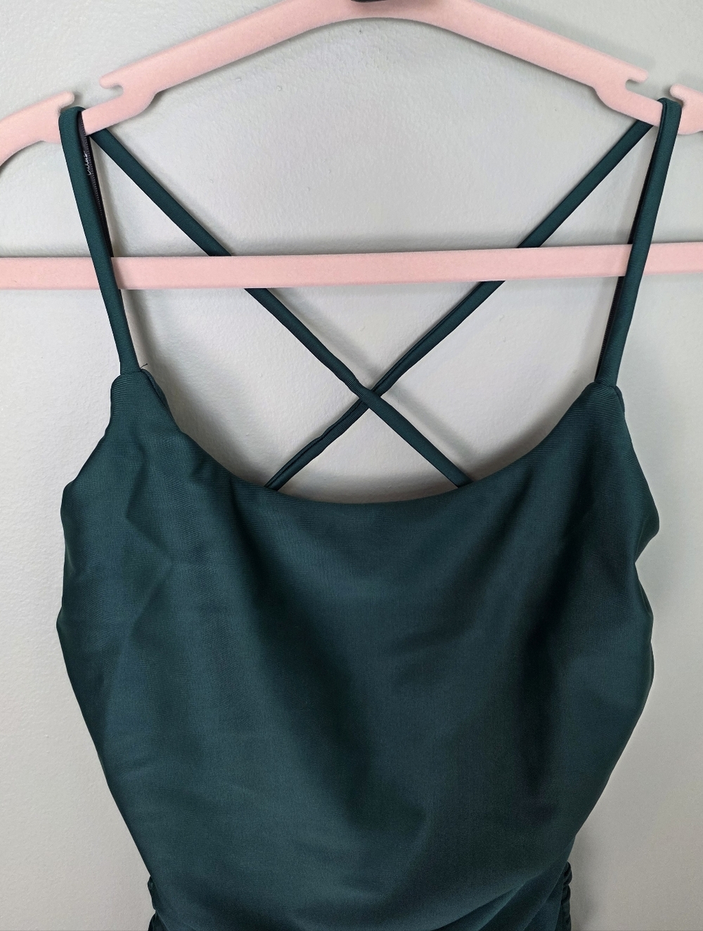 Lulus Confident Allure Emerald Ruched Lace-Up Bodycon Mini Dress, Small, NWT! - Picture 4 of 12